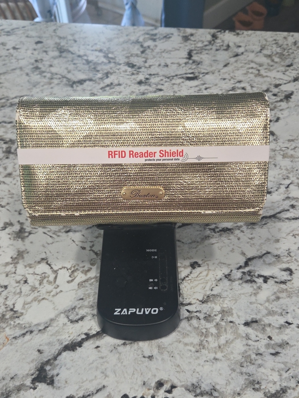 Buxton Metallic Gold RFID Wallet Clutch